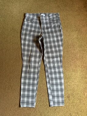 Nine West Black And Gray Plaid Skinny Pants